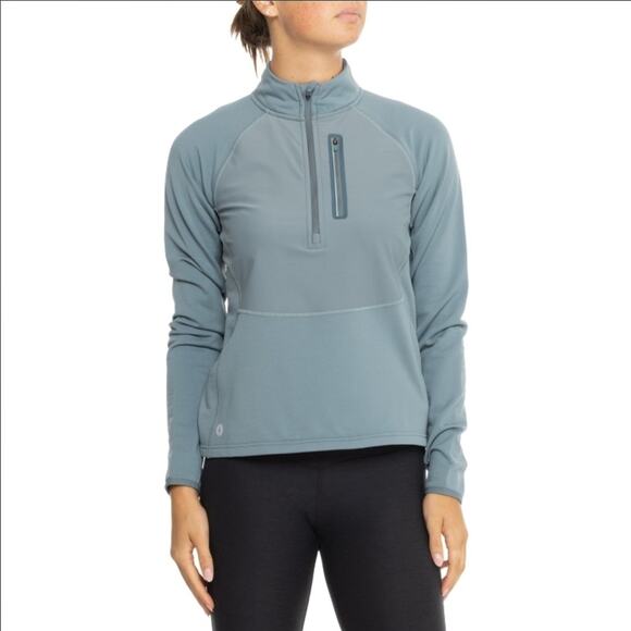 Smartwool Active Fleece Wind 1/2 Zip Pullover Women's Small Pewter Blue - Picture 1 of 2